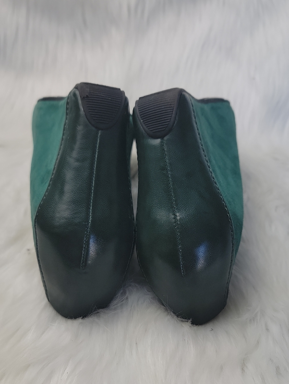 KENNETH COLE REACTION Green Suede Leather Rounded Toe Office Party Wedge Heel 10 - Picture 8 of 12